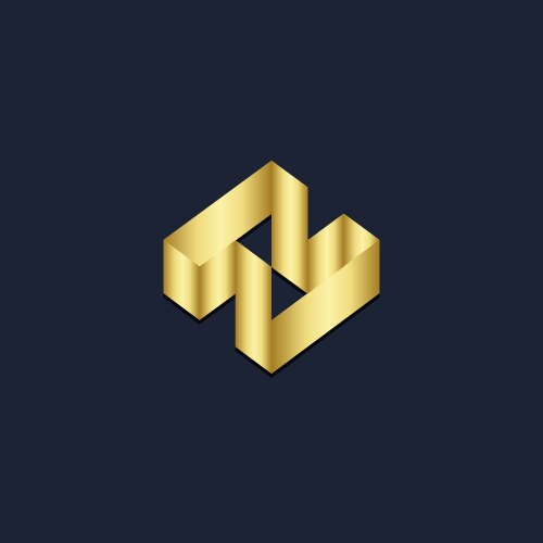 Round abstract geometry gold logo Royalty Free Vector Image