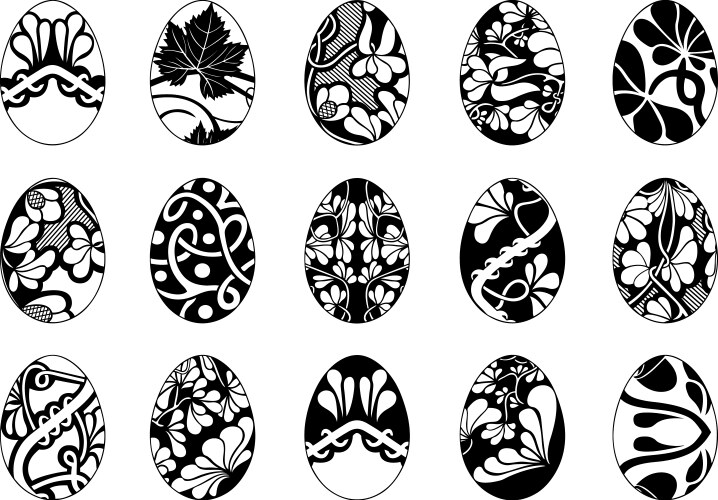 Set of different easter eggs Vector Image