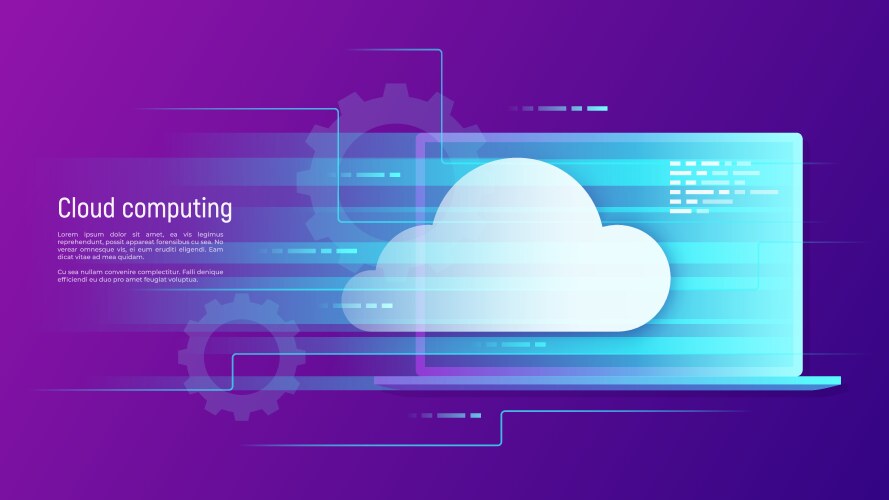 Cloud Storage & Hosting Services Vector Image