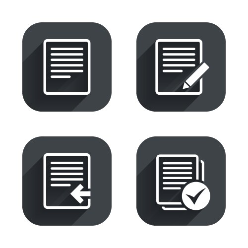 Document icons upload file and checkbox vector image