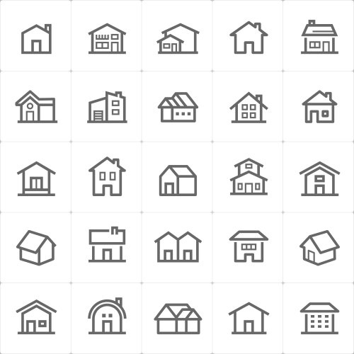 Doodle home set hand drawn cute houses Royalty Free Vector