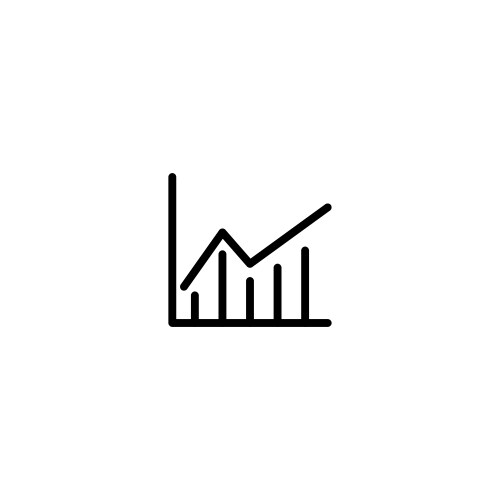 Performance stats icon ideal for metrics and data vector image