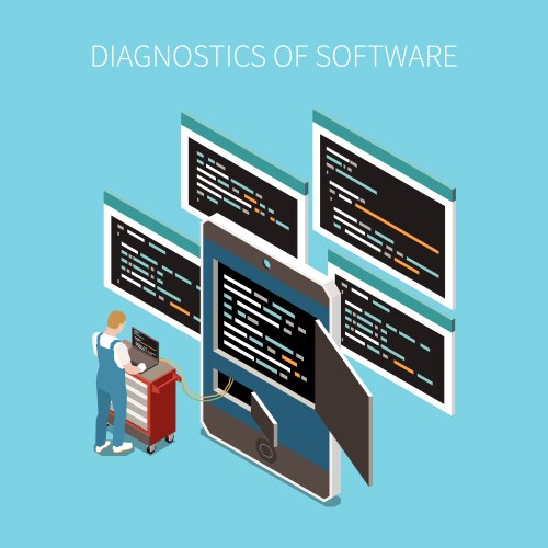 software diagnostics concept vector image