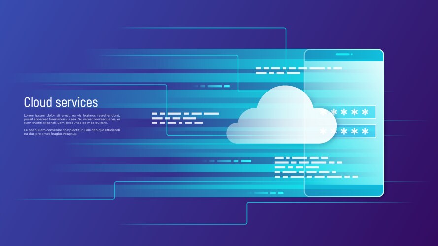 Cloud Data Storage & Remote Access Vector Image