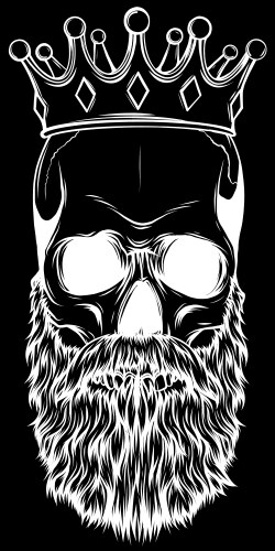 Skull wearing a king crown Royalty Free Vector Image