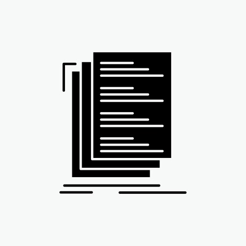 Code coding compile files list glyph icon isolated vektorbild