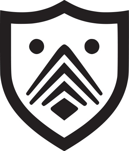 Black and white simple shield silhouette Vector Image