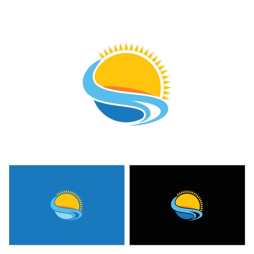 Sun rise beach logo Royalty Free Vector Image - VectorStock