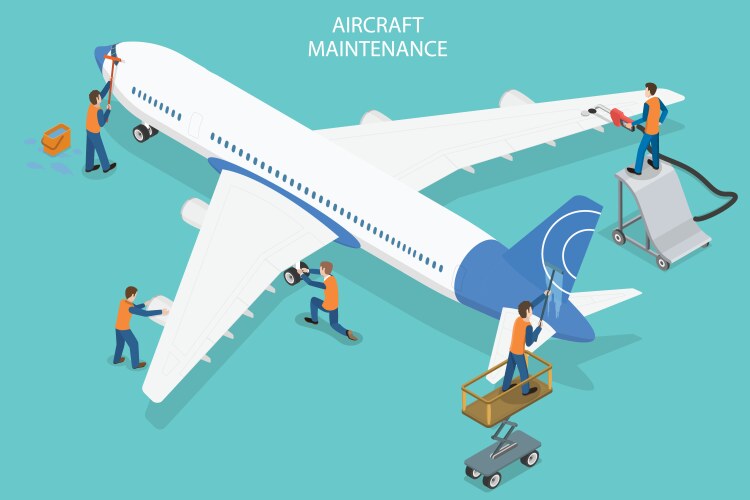 Airplane boarding isometric composition Royalty Free Vector