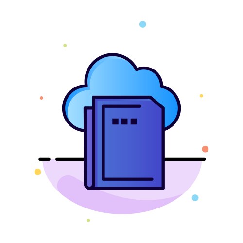 Cloud file data computing abstract flat color vector image
