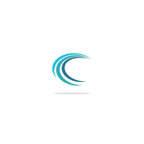 Curve loop colored c initial logo vector image
