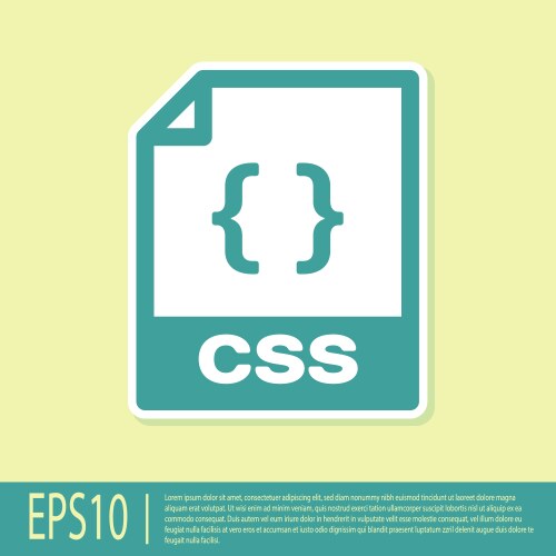 Green css file document icon download button vector image