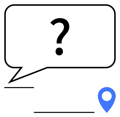Question mark in speech bubble with geolocation vector image