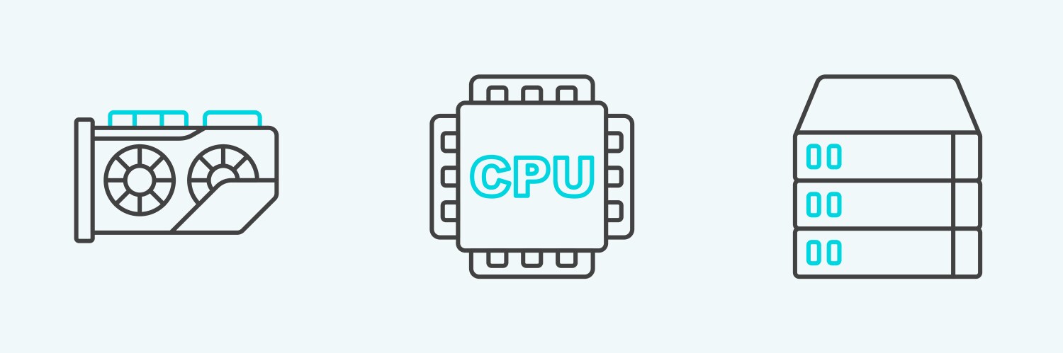 Set line server data web hosting video graphic vektorbild