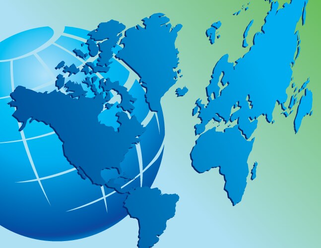 World Map Projection Royalty Free Vector Image