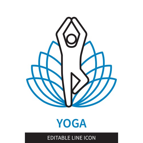 yoga editable line icon vector image