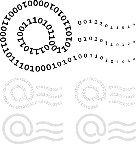 At Symbol Binary Code vector image