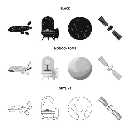 Isolated object of mars and space symbol set vector image