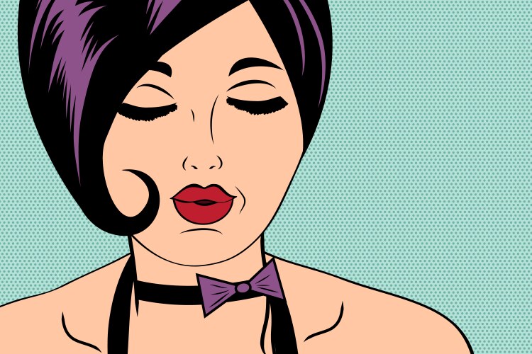 sexy horny woman in comic style xxx vector