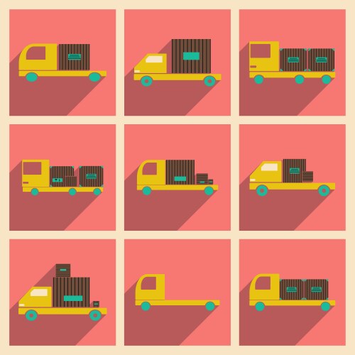 Flat with shadow concept and mobile application vector image