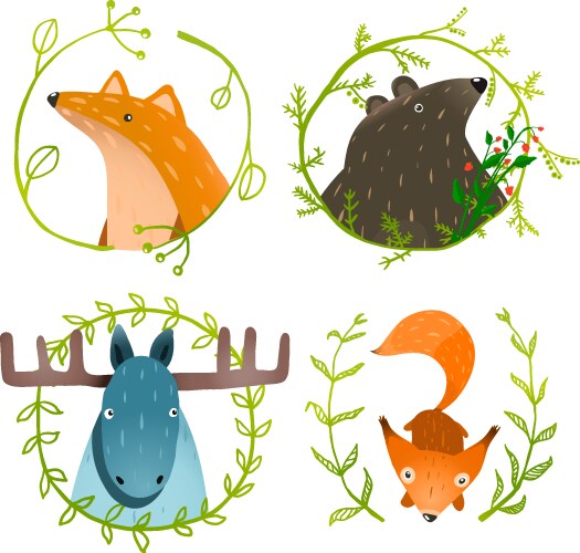 Border template with wild animals in background Vector Image