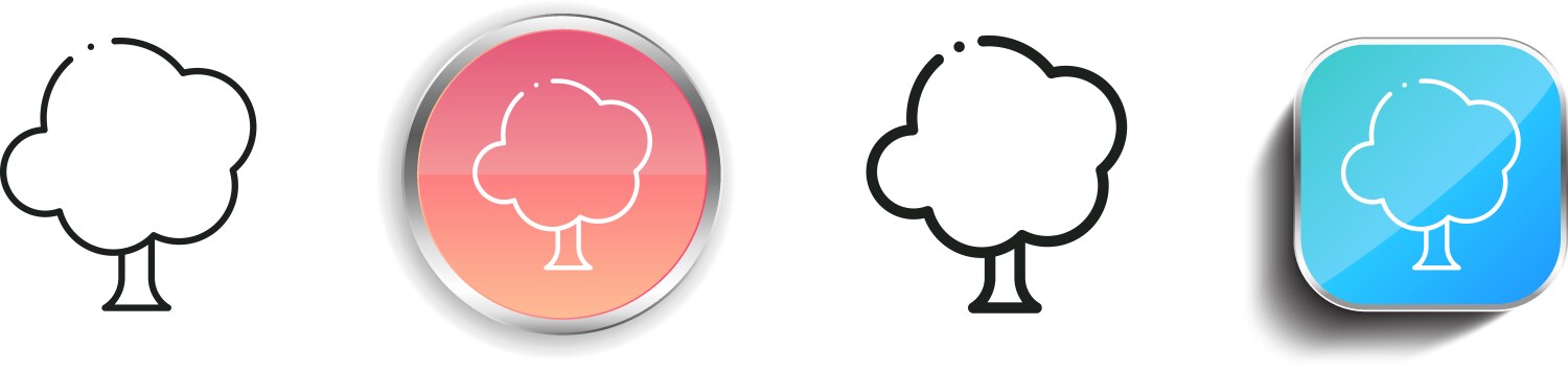 Beech icon thin linear regular and button style vector image