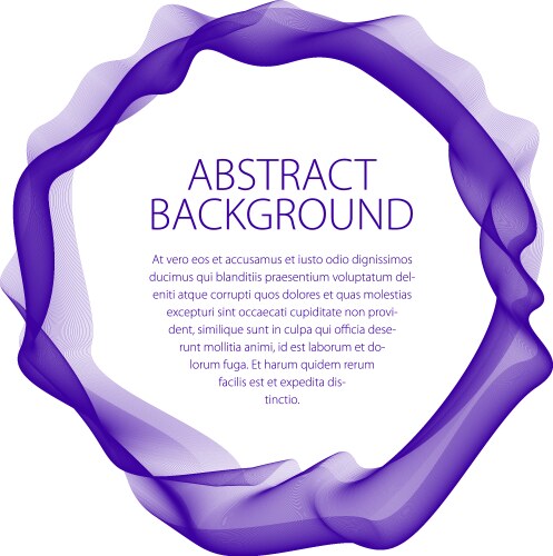 Flowing smooth linear frame in a shape of circle vector image