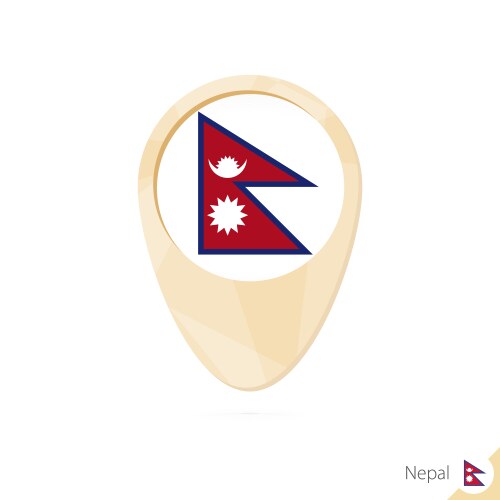 Map pointer with flag nepal orange abstract vector image