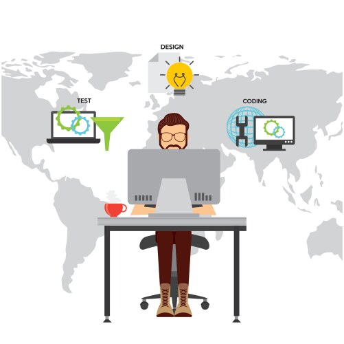Software developer and programmer vektorbild