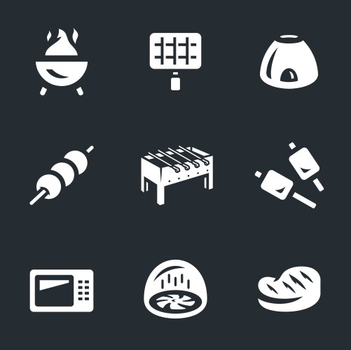 Barbecue Icon Set Royalty Free Vector Image - VectorStock