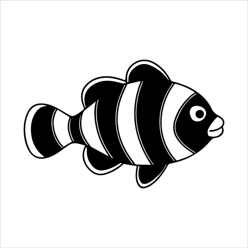 Clownfish line art silhouette Vector Image