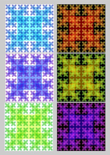 Tile set with square patterns in fractal style vektorbild