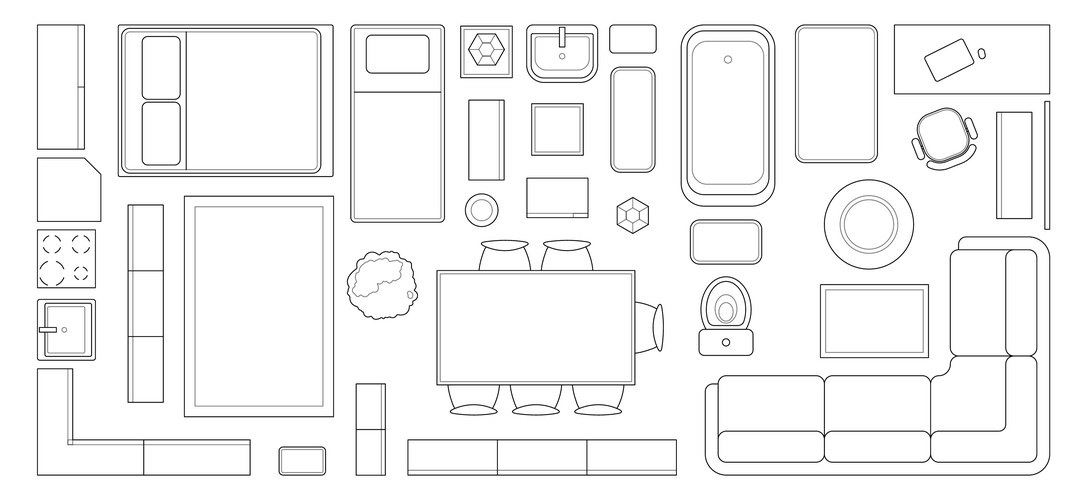 Vectostock House & Garden Top View Sketch – Royalty-Free Vector | VectorStock