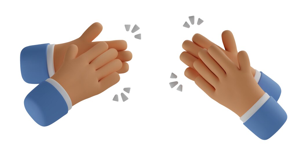 3d icon clapping hands vector image