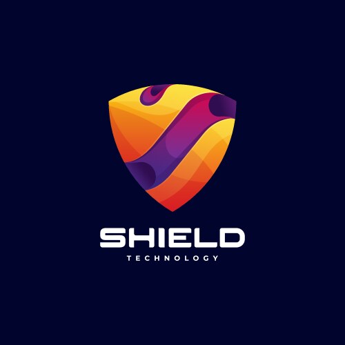 Colorful shield logo design Royalty Free Vector Image