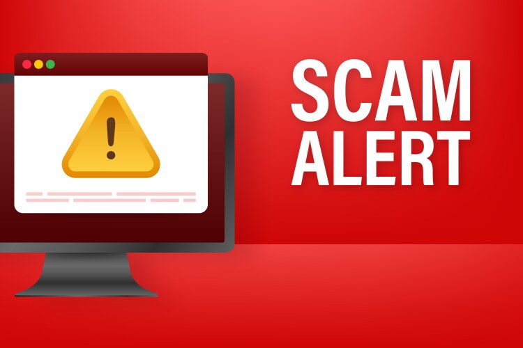 Scam alert hacker attack and web security vektorbild