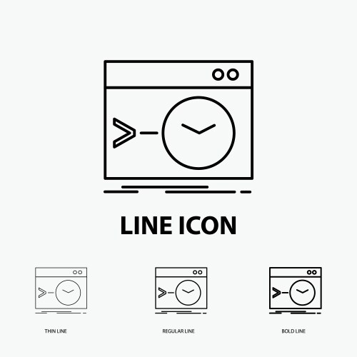 Admin command root software terminal icon in thin vector image