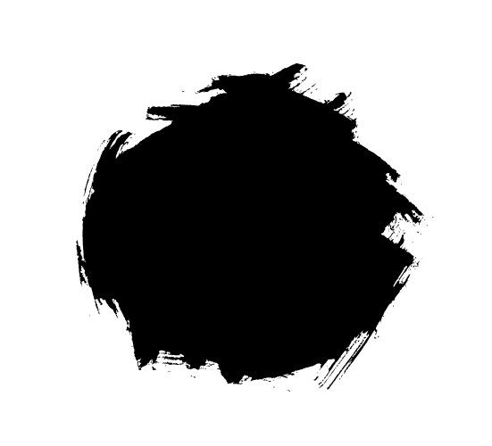 black grunge round shape vector image