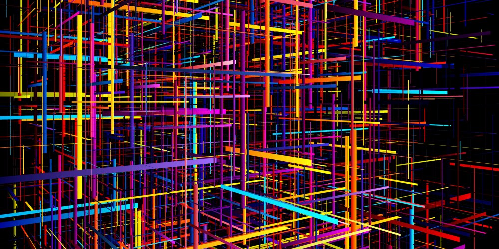 futuristic structure of quantum computer processor vector