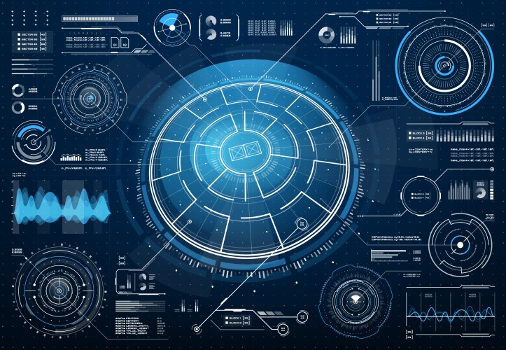 Futuristic graphic interface hud design Royalty Free Vector