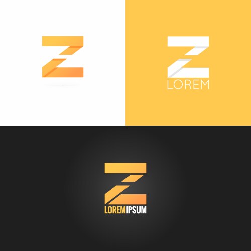 Letter z logo design icon set background vector image