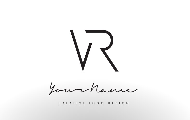 VR Logo - Minimalist Letters Vector Image