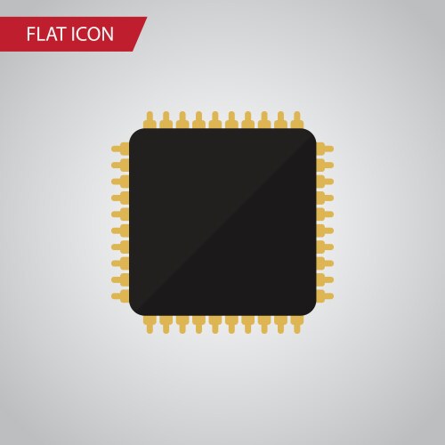 Isolated microprocessor flat icon cpu vector image