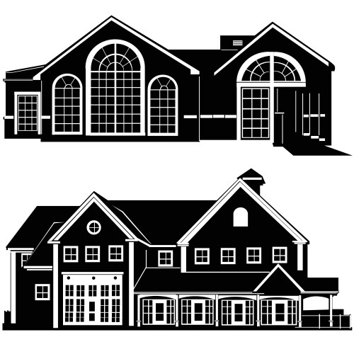 Residences building Royalty Free Vector Image - VectorStock