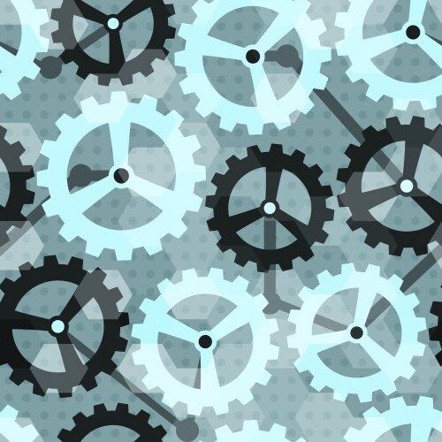 Monochrome clockwork seamless pattern Royalty Free Vector