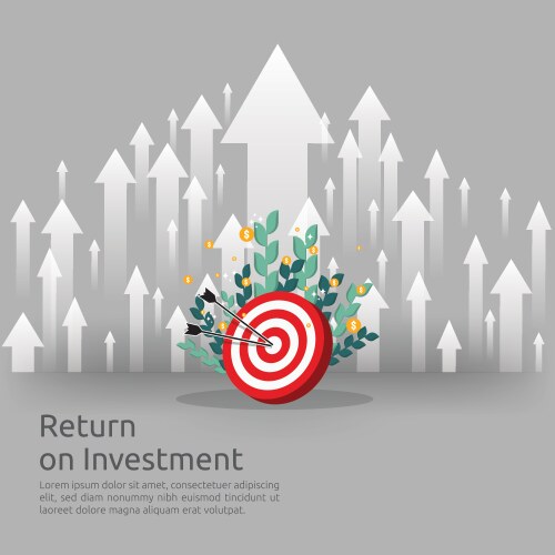 Return on investment roi concept business growth vector image