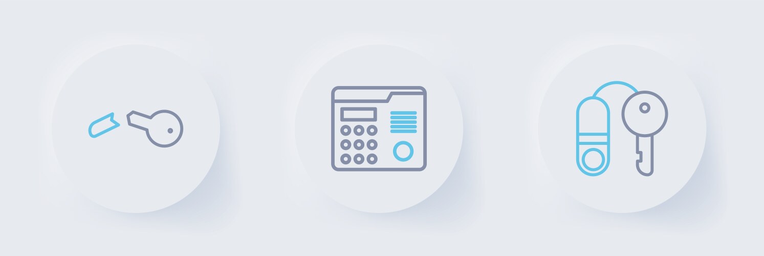 Set line house with key intercom system vector image