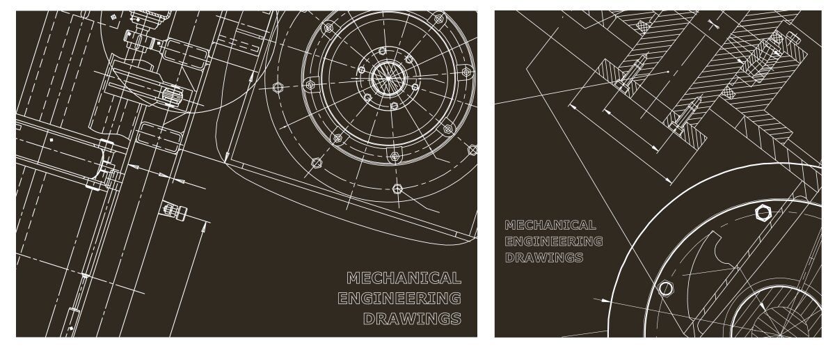 Engineering set cover flyer banner background Vector Image