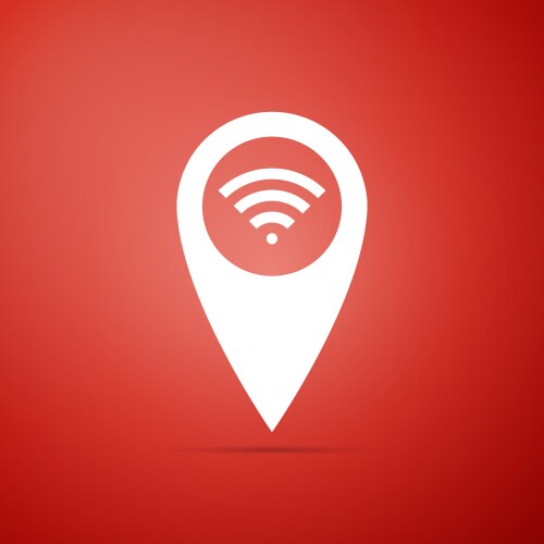 Pointer map with wifi internet signal connection vector image