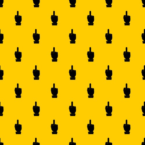 Middle finger hand sign pattern Vector Image